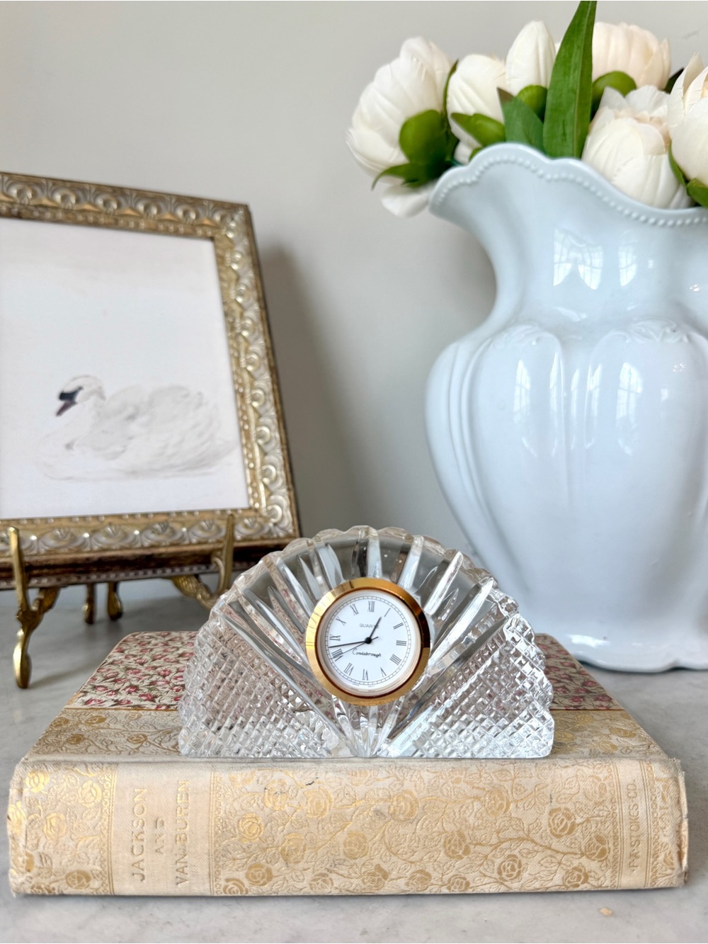 Vintage Conisbrough Crystal Mantel Clock